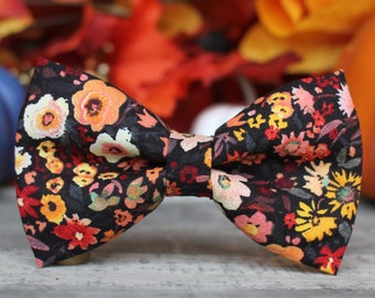 Floral Bow Tie, Autumn Bow Tie, Fall Bow Tie, Groomsmen Bow Tie, Mens Bow Tie, Boys Bow Tie, Dog Bow Tie, Toddler Bow Tie