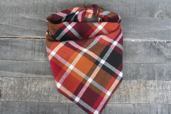 Autumn Dog Bandana, Plaid Dog Bandana, Fall Dog Bandana, Female Dog Bandana, Male Dog Bandana, Small Dog Bandana, Large Dog Bandana