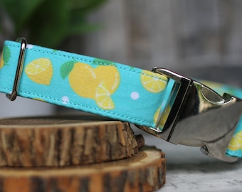 Lemon Dog Collar, Summer Collar, Male Dog Collar, Navy Dog Collar, Female Dog Collar, Pet Collar, Large Dog Collar, Small Dog Collar
