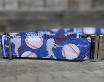 Baseball Dog Collar, Sports Pet Collar, Spring Dog Collar, Male Dog Collar, Fabric Dog Collar, Large Dog Collar, Small Dog Collar