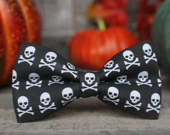 Schädel Fliege, Halloween Fliege, Schädel und Kreuz Knochen Fliege, Herren Fliege, Kleinkind Fliege, Jungen Fliege, Fliege für Hund
