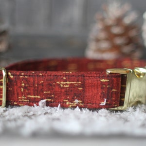 Red and Gold Dog Collar, Christmas Dog Collar, Large Dog Collar, Male Dog Collar, Red Dog Collar, Christmas Collar, Pet Collar