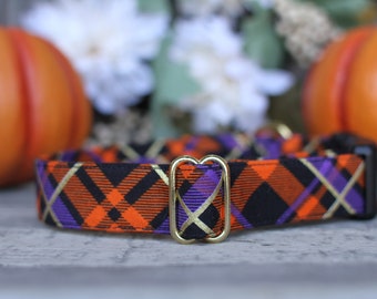 Collier d'automne pour chien, Collier pour chien à carreaux, Collier d'automne pour chien, Collier d'Halloween, Collier pour chienne, Collier pour chien mâle, Collier pour petit chien, Grand chien