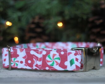Collier pour chien menthe poivrée, collier pour chien de Noël, collier pour animal de compagnie de vacances, collier pour grand chien, collier pour chien mâle, collier pour chien fille