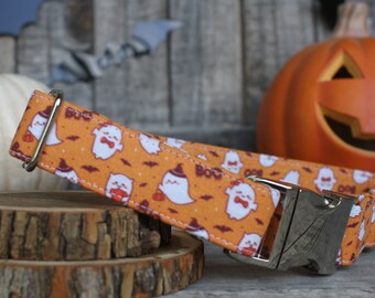Halloween Dog Collar, Ghosts Dog Collar, Autumn Dog Collar, Fall Dog Collar, Female Dog Collar, Male Dog Collar, Small Dog Collar, Large