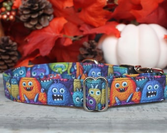 Monsters Dog Collar | Halloween Pet Collar | Handmade