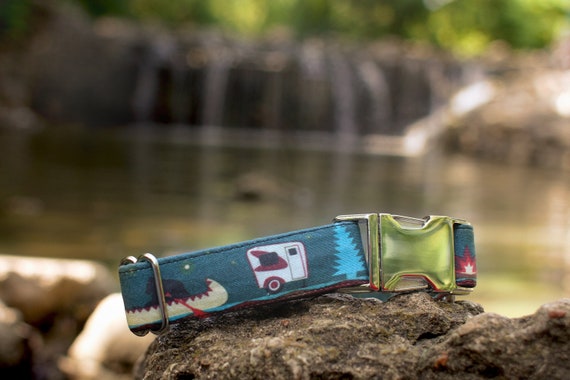 Camping Dog Collar, Outdoor Pet Collar, Boy Dog Collar, Male Dog Collar, Large Dog Collar, Small Dog Collar, Green Dog Collar