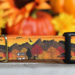 Autumn Dog Collar, Mountain Dog Collar, Fall Dog Collar, Hiking Collar, Female Dog Collar, Male Dog Collar, Small Dog Collar, Large Dog