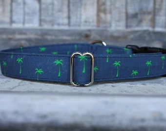 Palm Trees Dog Collar | Hawaiian Pet Collar for Summer