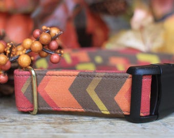 Herbstliches Hundehalsband, Pfeil-Hundehalsband, kariertes Herbst-Hundehalsband