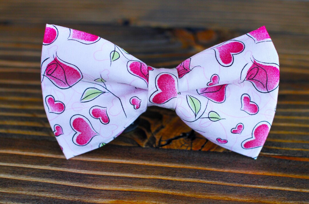 Hearts and Roses Bow Tie Valentines Bow Tie Boys Bow Tie Etsy