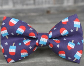 Patriotic Popsicle Bow Tie, Ice Cream Bow Tie, Toddler Bow Tie, Boys Bow Tie, Summer Bowtie, Dog Bow Tie, Mens Bow Tie, Bow Tie for Men