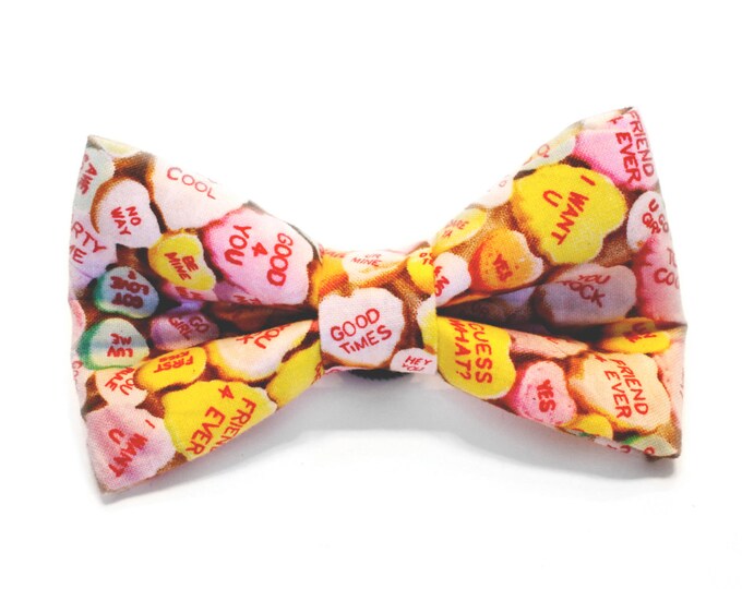 Candy Hearts Bow Tie Hearts Bow Tie Valentines Bow Tie Boys Etsy