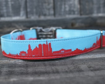 Chicago Skyline Dog Collar | Male Dog Collar | Sports Dog Collar | City Dog Collar | Boy Dog Collar | Large Dog Collar | Small Dog Collar