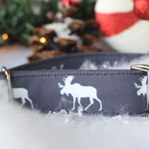 Moose Dog Collar, Christmas Dog Collar, Holiday Dog Collar, Large Dog Collar, Male Dog Collar, Female Dog Collar, Pet Collar