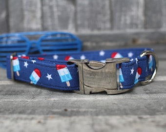 4th of July Dog Collar, Summer Dog Collar, Female Dog Collar, Male Dog Collar, Ice Cream Dog Collar, Small Dog Collar, Large Dog Collar