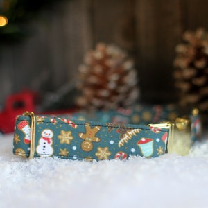 Old Fashion Christmas Dog Collar, Christmas Dog Collar, Holiday Dog Collar, Fabric Collar, Pet Collar, Large Dog Collar, Small Dog Collar image 1