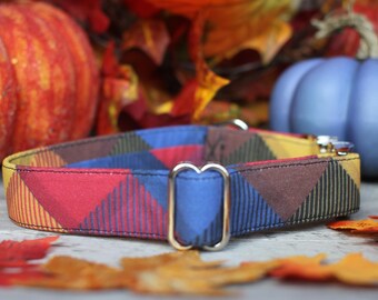 Autumn Plaid Dog Collar, Fall Dog Collar, Plaid Dog Collar, Male Dog Collar, Female Dog Collar, Large Dog Collar, Small Dog Collar