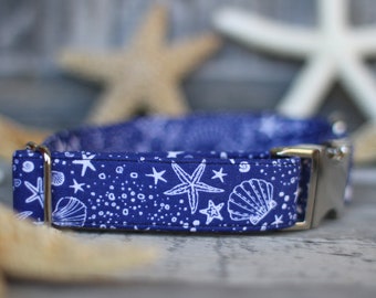 Sea Shell Dog Collar, Starfish Dog Collar, Nautical Dog Collar, Summer Dog Collar, Pet Collar, Large Dog Collar, Small Dog Collar