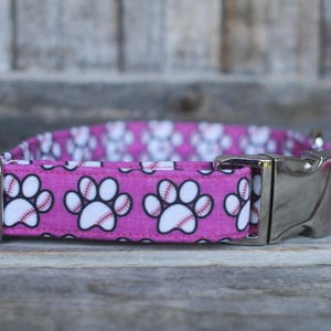 Baseball Dog Collar, Sports Dog Collar, Summer Dog Collar, Girl Dog Collar, Fabric Dog Collar, Large Dog Collar, Small Dog Collar