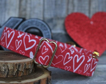 Hearts Dog Collar | Valentines Dog Collar | Male Dog Collar | Female Dog Collar | Pet Collar | Large Dog Collar | Small Dog Collar