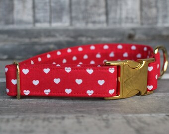 Red Hearts Dog Collar | Valentines Pet Collar