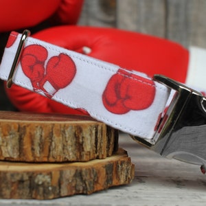 Boxing Gloves Dog Collar, Boy Dog Collar, Male Dog Collar, Fabric Dog Collar, Large Dog Collar, Small Dog Collar, Gift for Pet Lovers