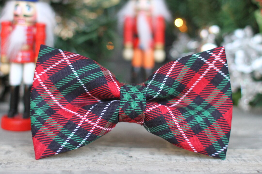 Christmas Plaid Bow Tie Holiday Bow Tie Bow Tie for Kid Bow Tie for Dog