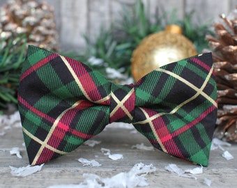 Christmas Plaid Bow Tie | Holiday Bowtie | Bow Tie for Kid | Bow Tie for Dog | Toddler Bow Tie | Boys Bow Tie |  Bow Tie for Men