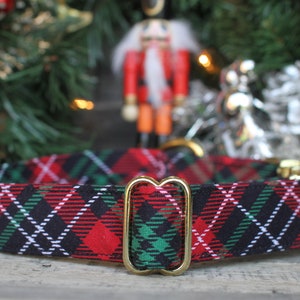 Christmas Plaid Dog Collar, Holiday Dog Collar, Christmas Dog Collar, Male Dog Collar, Dog Collar, Girl Dog Collar, Stocking Stuffer image 2