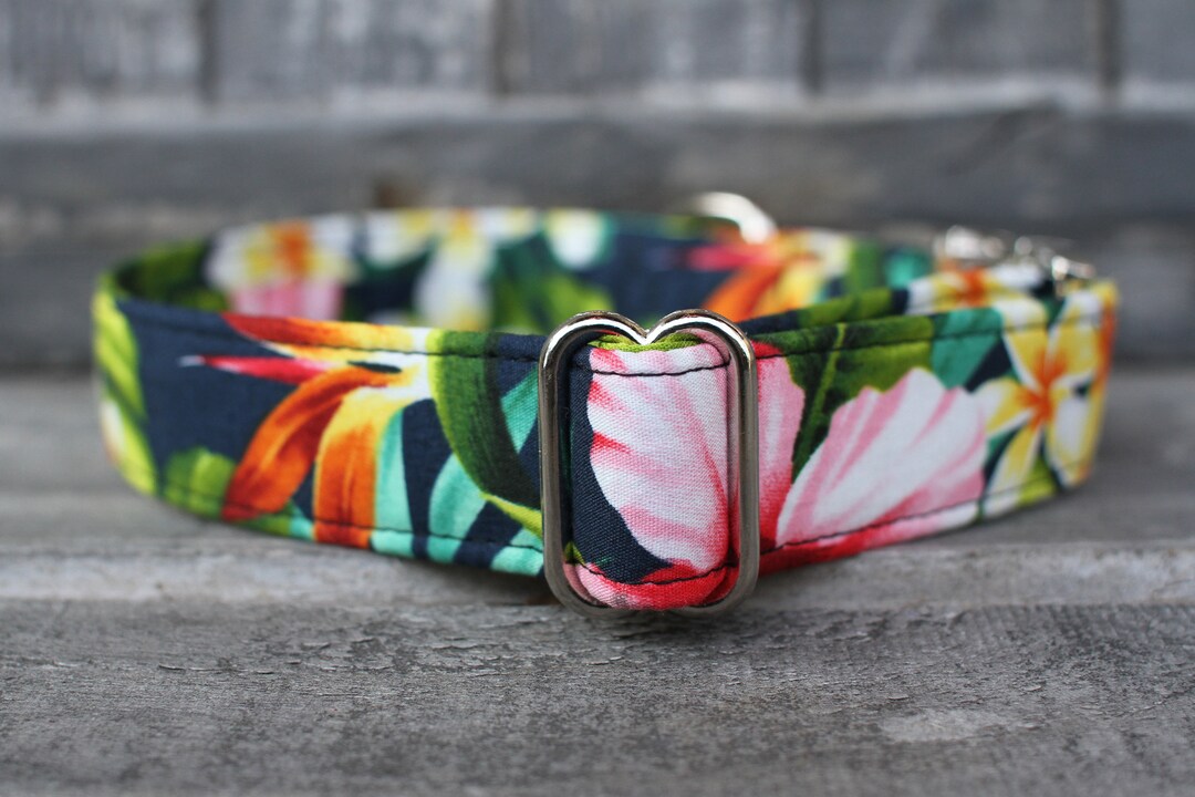 Hawaiian Dog Collar, Floral Dog Collar, Female Dog Collar, Male Dog