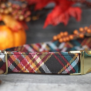 Autumn Dog Collar, Plaid Dog Collar, Fall Dog Collar, Southwest Collar, Female Dog Collar, Male Dog Collar, Small Dog Collar, Large Dog