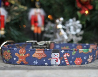 Old Fashion Christmas Dog Collar, Christmas Pet Collar, Holiday Dog Collar, Fabric Collar,Large Dog Collar, Small Dog Collar