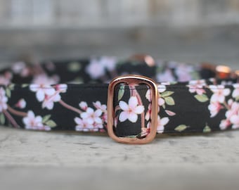 Cherry Blossom Dog Collar – Handmade Sakura Floral Pet Collar | Girl Dog Collar | BUGCO