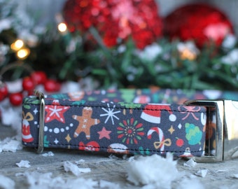 Old Fashion Weihnachten Hundehalsband, Weihnachten Hundehalsband, Urlaub Hundehalsband, Stoff Halsband, Haustier Halsband, Große Hunde Halsband, Kleine Hunde Halsband