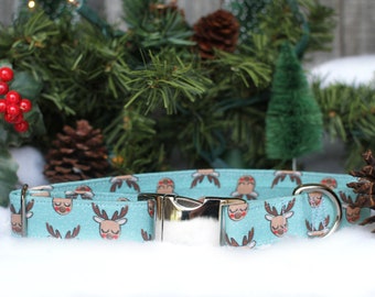 Reindeer Dog Collar, Christmas Dog Collar, Holiday Dog Collar, Winter Dog Collar, Pet Collar, Large Dog Collar, Small Dog Collar