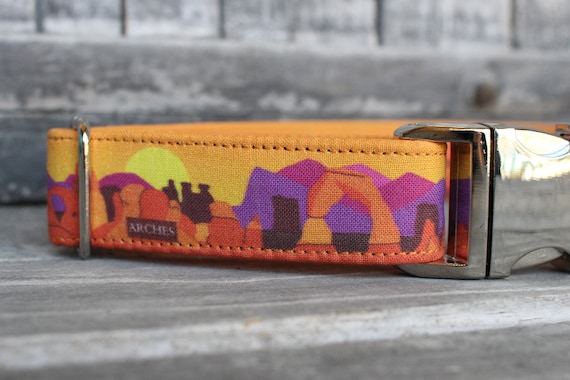 Arches Dog Collar Male Dog Collar Female Dog Collar Large Dog Collar Small Dog Collar Outdoor Dog Collar National Park Dog Collar Etsy