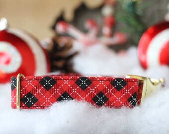 Buffalo Plaid Dog Collar, Christmas Dog Collar, Lumberjack Dog Collar, Dog Collar, Large Dog Collar, Small Dog Collar, Pet Lover, Winter