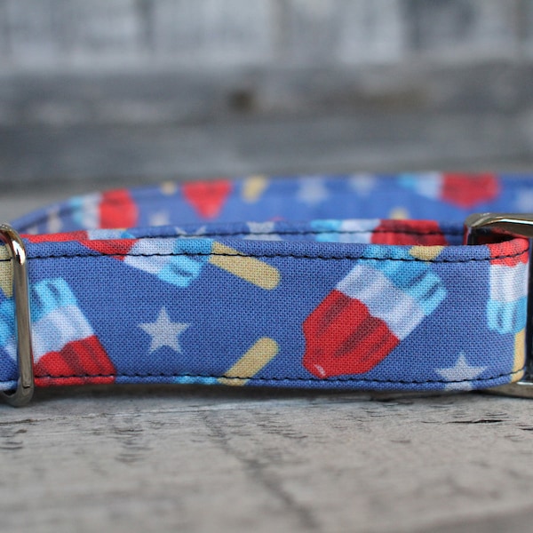 4th of July Dog Collar, Summer Pet Collar, Female Dog Collar, Male Dog Collar, Ice Cream Dog Collar, Small Dog Collar, Large Dog Collar