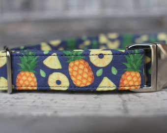 Pineapple Collar | Dog Collar | Male Dog Collar | Blue Dog Collar | Novelty Dog Collar | Pet Collar | Large Dog Collar | Small Dog Collar