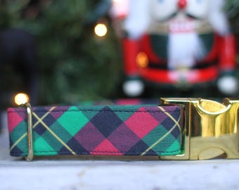 Christmas Plaid Dog Collar, Buffalo Plaid Dog Collar, Christmas Dog Collar, Male Dog Collar, Dog Collar, Girl Dog Collar, Stocking Stuffer