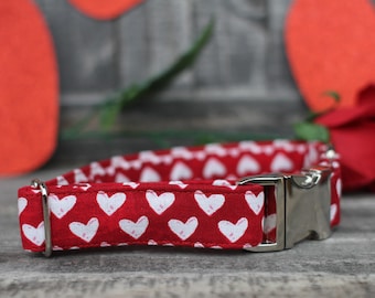 Hearts Dog Collar | Valentines Pet Collar | Handmade