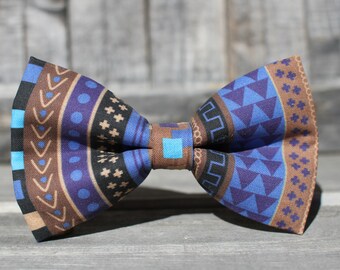 Blue Boho Bow Tie, Brown Autumn Bowtie, Bow Tie for Men, Bowtie, Toddler Bow Tie, Dog Bow Tie, Mens Bow Tie, Boys Bow Tie,