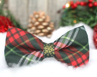 Christmas Plaid Bow Tie, Holiday Bow Tie, Boys Bow Tie, Stripes Bow Tie, Toddler Bow Tie, For Him, Bowtie, Dog Bow Tie, Mens Bow Tie