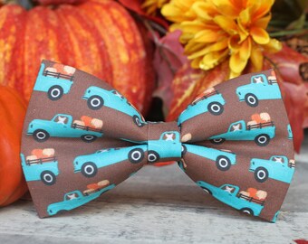 Autumn Truck Bow Tie | Fall Bow Tie | Pumpkins | Bow Tie for Kid | Bow Tie for Dog | Toddler Bow Tie | Boys Bow Tie |  Bow Tie for Men