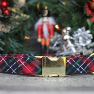 Christmas Plaid Dog Collar, Holiday Dog Collar, Christmas Dog Collar, Male Dog Collar, Dog Collar, Girl Dog Collar, Stocking Stuffer image 3
