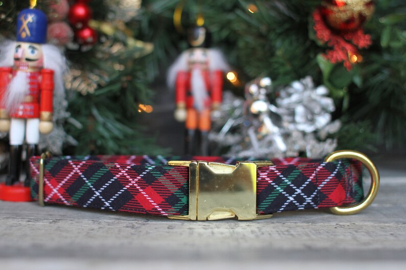 Christmas Plaid Dog Collar, Holiday Dog Collar, Christmas Dog Collar, Male Dog Collar, Dog Collar, Girl Dog Collar, Stocking Stuffer image 3