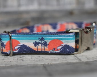 Surfer Dog Collar | Summer Pet Collar | Male Dog Collar | Female Dog Collar | Large Dog Collar | Small Dog Collar