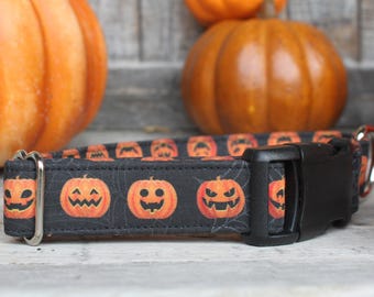 Halloween Dog Collar, Pumpkin Dog Collar, Autumn Pet Collar, Fall Dog Collar, Female Dog Collar, Male Dog Collar, Small Dog Collar, Large