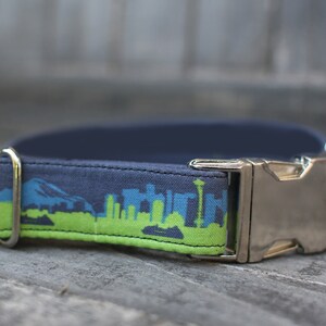 Seattle Skyline Dog Collar | Male Dog Collar | Sports Dog Collar  | Football Dog Collar | Boy Dog Collar | Large Dog Collar | Small Dog